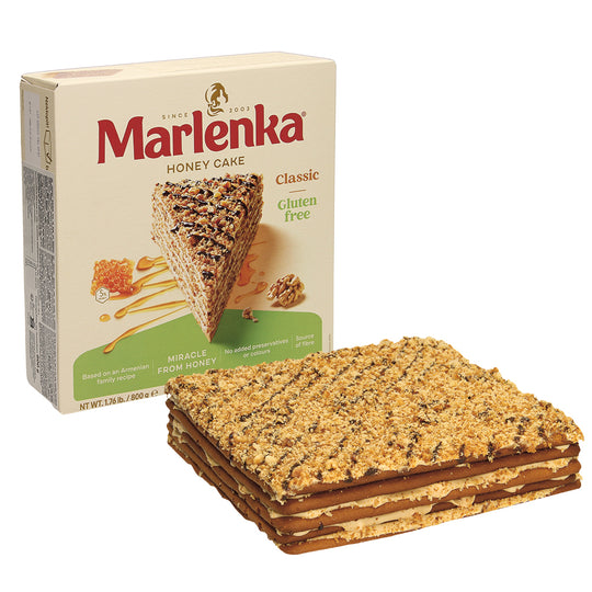 Tarte sans gluten fourré à la crème 51%, au miel et aux noix, surgelée