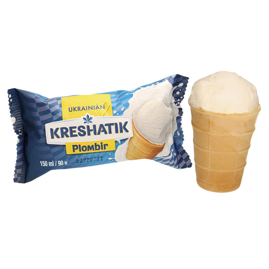 Glace Plombir saveur vanille en gobelet gaufré