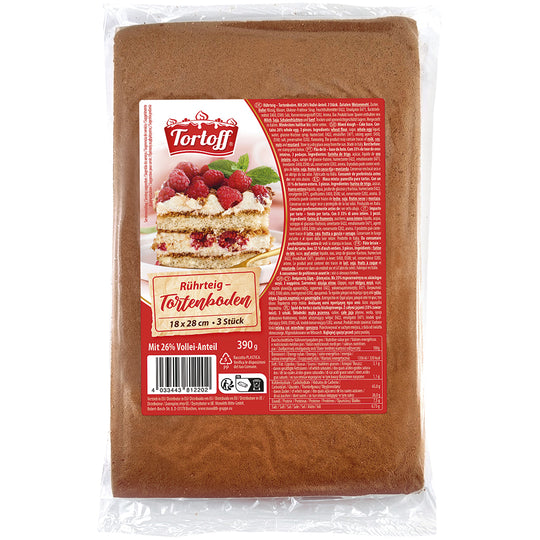 Tortoff – Fonds de tarte rectangulaires 18 × 28 cm, 3 pièces – 390 g