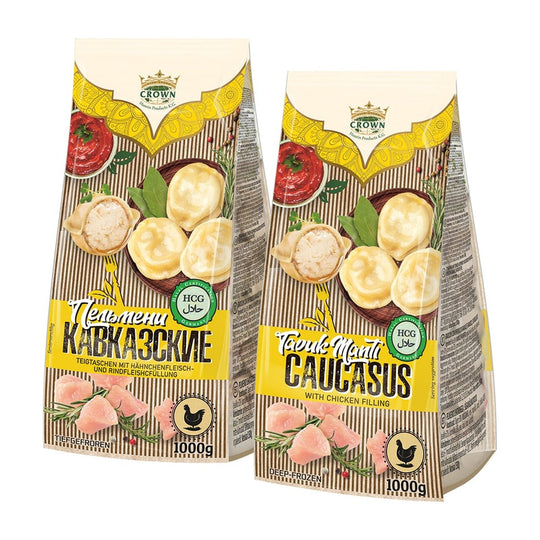 Crown Pelmeni Kawkazskie halal poulet et bœuf 1 kg