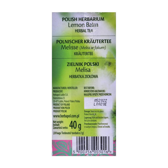 Herbapol Tisane de mélisse 20 × 2 g