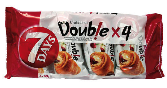 Croissant double fourré à la crème de vanille et fourré aux griottes