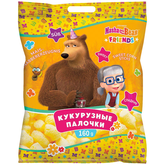 Produit à grignoter à base de maïs "Masha and the Bear".
