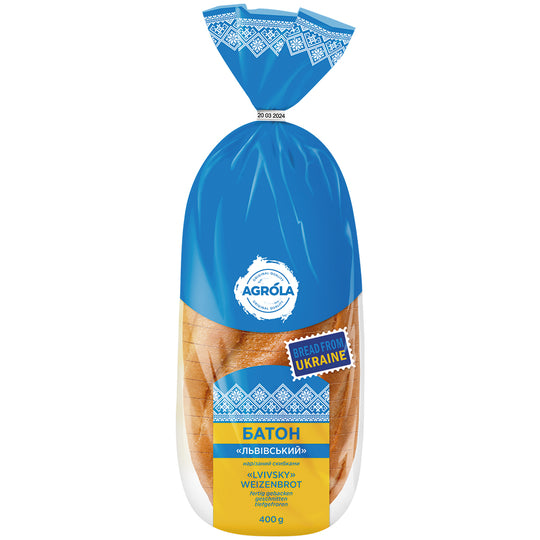 "Lvivsky" pain de blé "Halytsky", entièrement cuit, tranché, congelé.