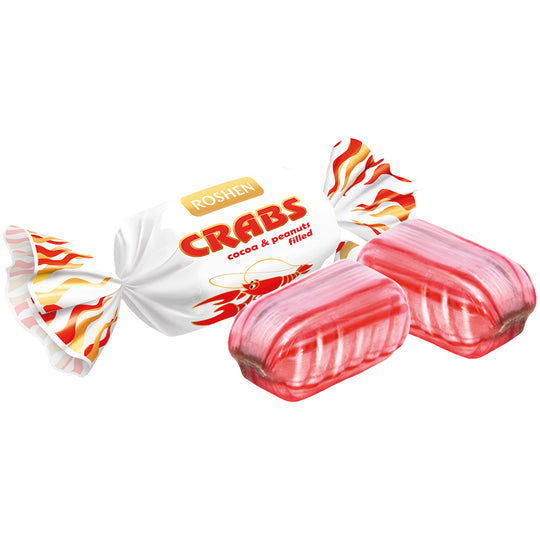 Caramels durs "Rachki Roshen" fourrés aux cacahuètes et au cacao (30%) /lose