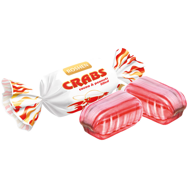 Caramels durs "Rachki Roshen" fourrés aux cacahuètes et au cacao (30%) /lose