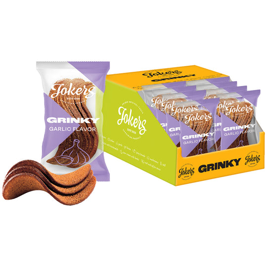 "GRINKY" Snack de pain de seigle mélangé, au goût d’ail