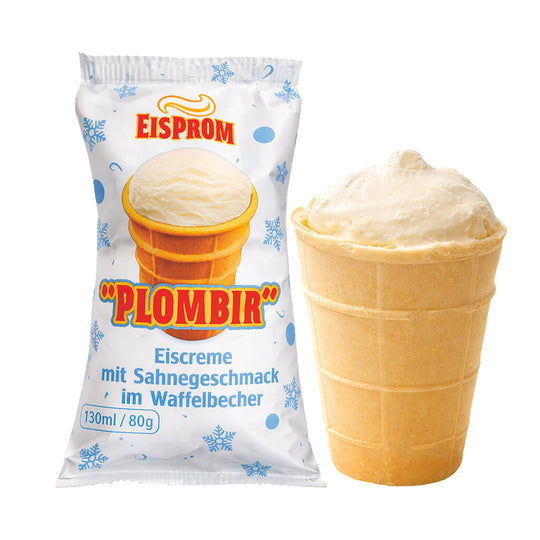 Plombir Crème glacée goût crème, gobelet en gaufrette