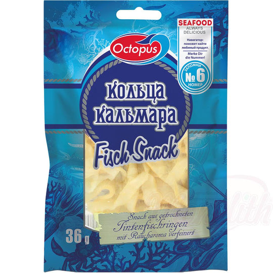 Octopus – Anneaux de calamars séchés à l'arôme fumé – 36 g