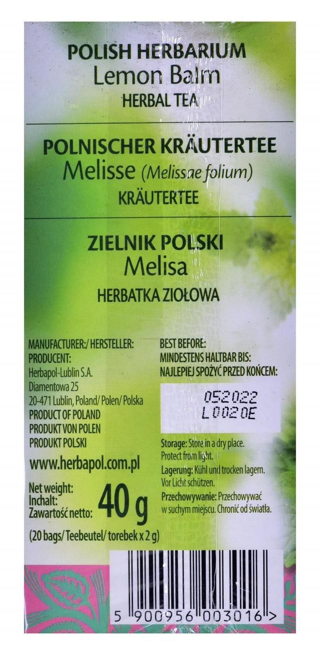 Tisane de mélisse 20 × 2 g