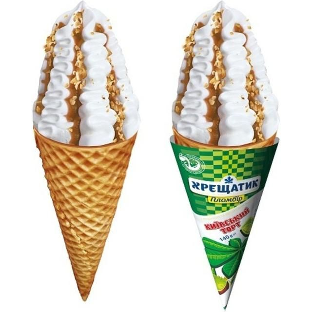 Хрещатик Мороженое Киевский Торт Пломбир Рожок 140г