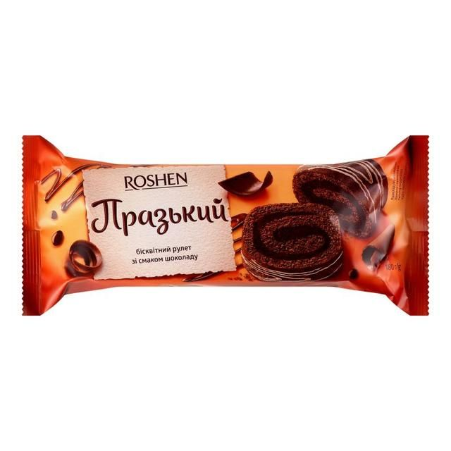 Roshen Prague Swiss Roll Chocolate