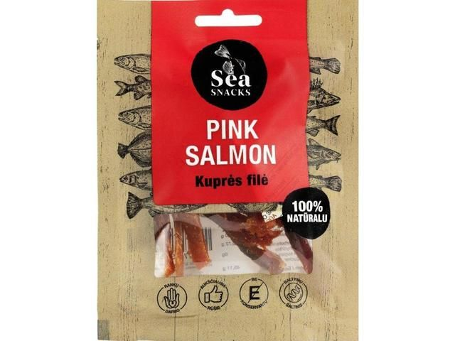 Saumon rose (Oncorhynchus gorbuscha) en morceaux, séché et salé