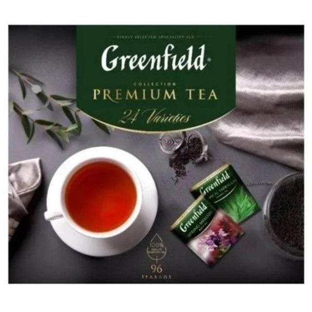 Coffret thé assorti Greenfield 96 sachets