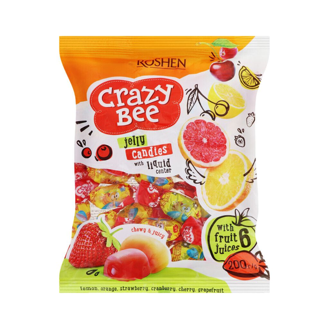 Roshen – Crazy Bee Fruity bonbons gélifiés assortis (200 g)
