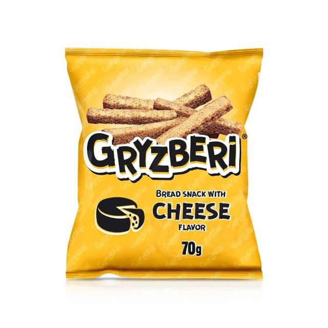 "GRYZBERI" Snack à base de pain, au goût de fromage