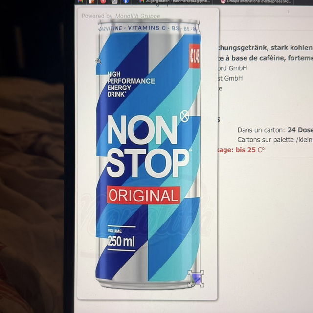 Boisson énergisante NON STOP 250 ml