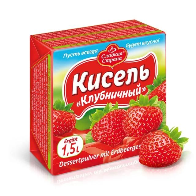 "SLADKAYA STRANA" Poudre pour dessert au goût de fraises "Kissel à fraises"