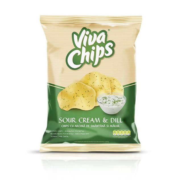 Viva Chips – Sour Cream & Dill 100 g