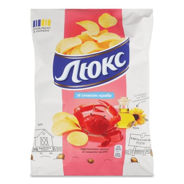 Люкс Чипсы Со Вкусом Краба 125г
