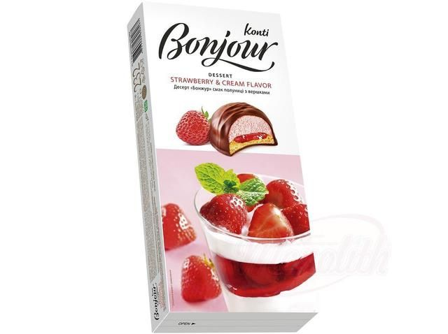 Konti Bonjour, Dessert Cookies W/Strawberry&Cream Flavor – 232g