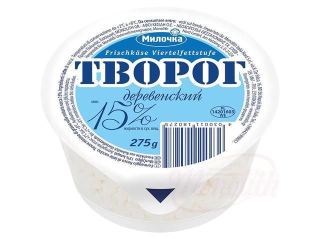 Milochka Farmer's Cottage Cheese 15% Fat, 275g
