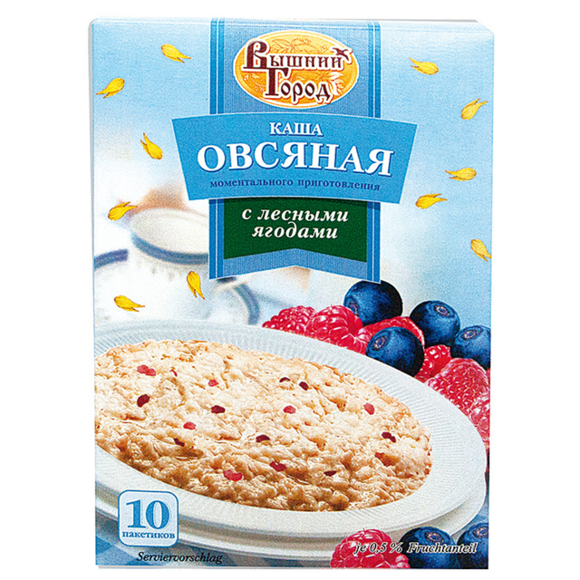 Vishny Gorod – Porridge instantané flocons d'avoine fruits rouges (10 sachets)