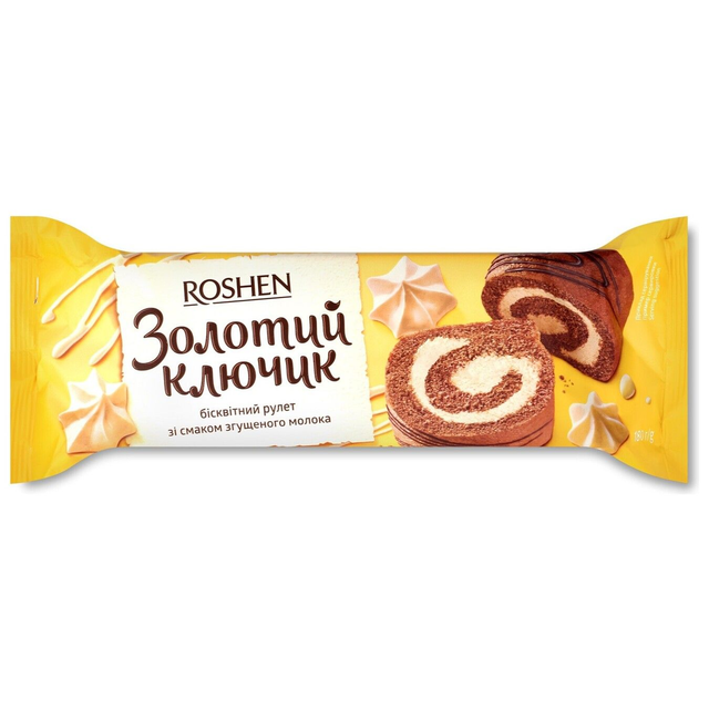 Roshen – Golden Key roulé biscuit crème lait concentré (180 g)