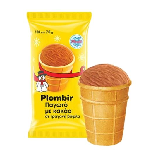Glace au chocolat en gaufrette 130 ml