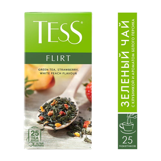 TESS Thé vert Flirt fraise pêche 25 sachets
