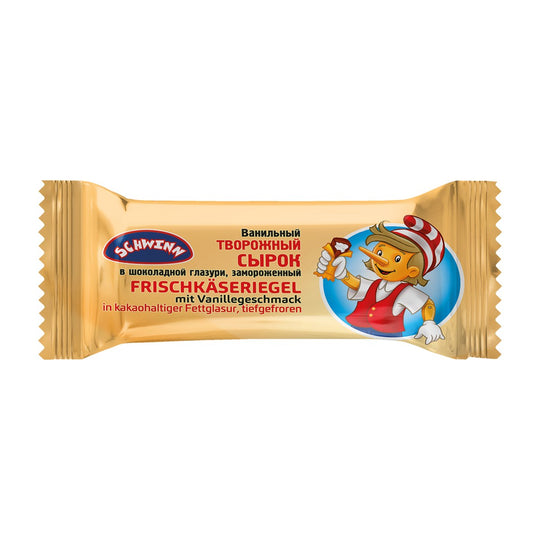 Buratino Schwinn Barre au fromage frais vanille enrobée cacao 45 g