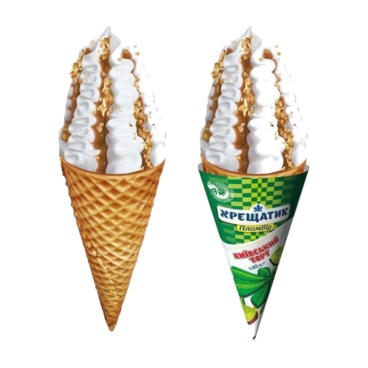 Kreshatik Glace plombir façon gâteau de Kyiv en cornet 140 g