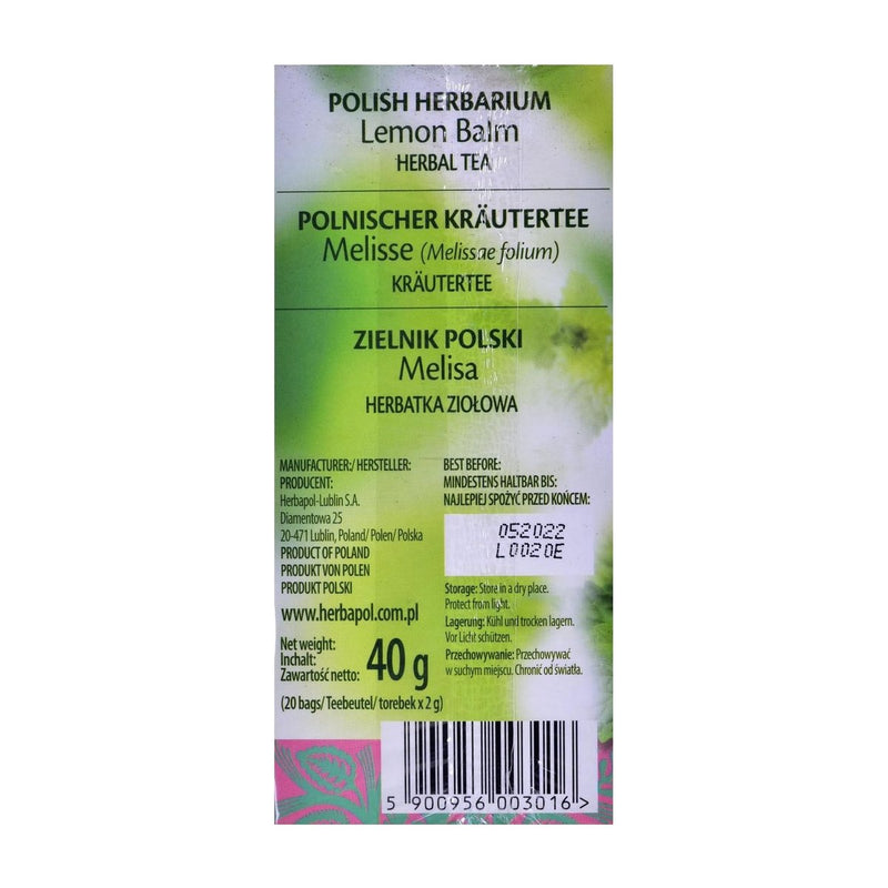 Herbapol Tisane de mélisse 20 × 2 g