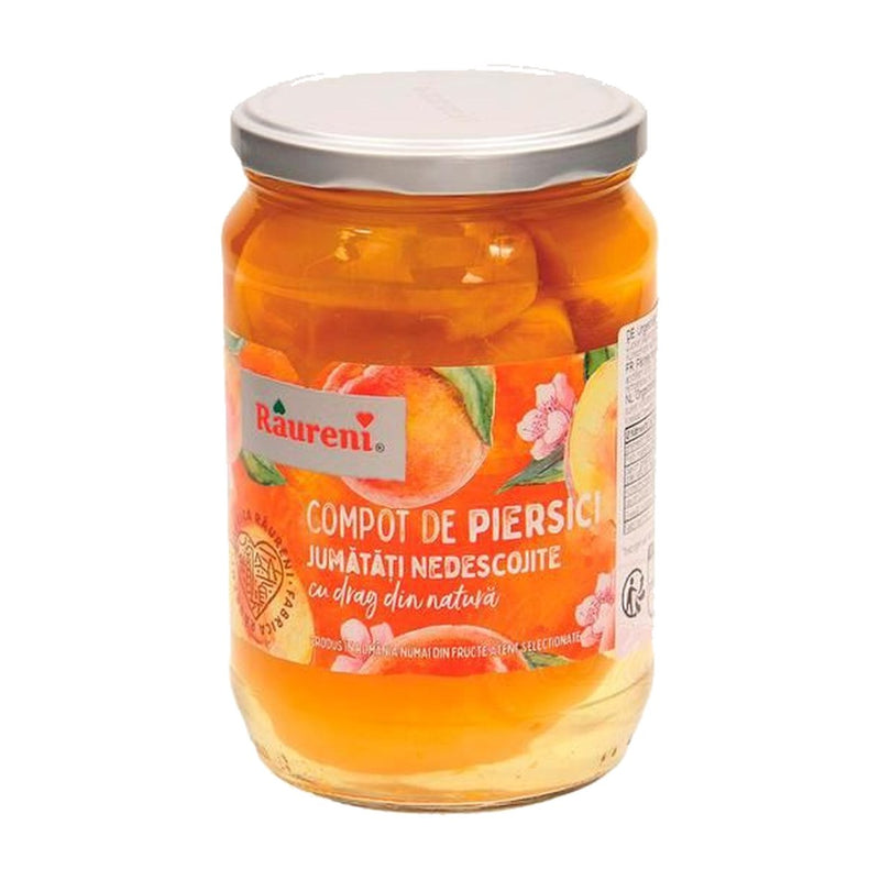 Raureni Pêches au sirop non pelées 720 g