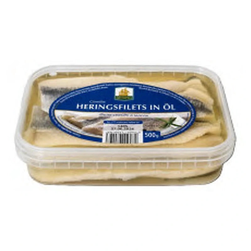 Filets de hareng salés à l’huile – 500 g
