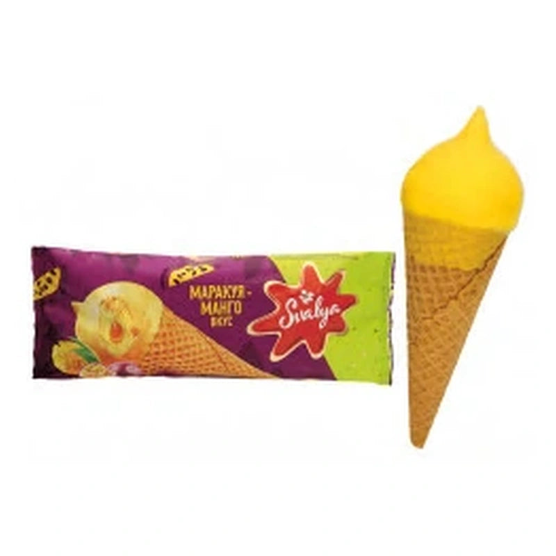 Svalya – Glace fruit de la passion & mangue en cornet – 150 ml