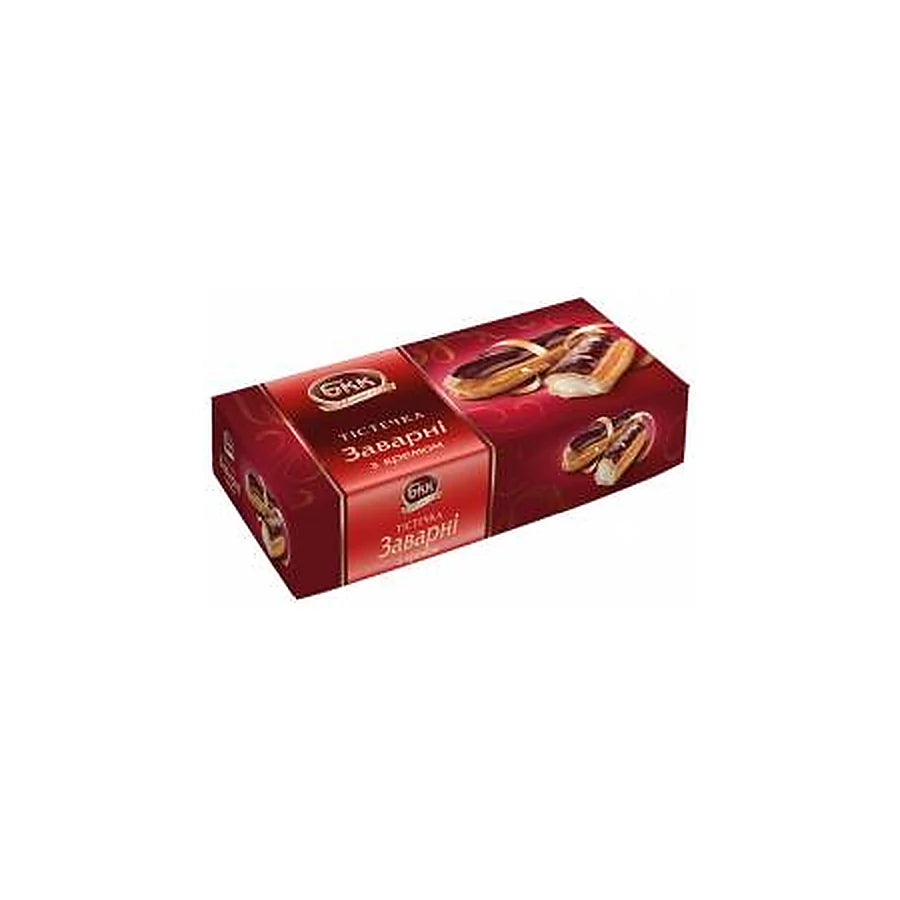BKK – Pâtisserie en pâte à choux Eclair fourrée de crème 47,7% et glacée au cacao, surgelée – 360 g