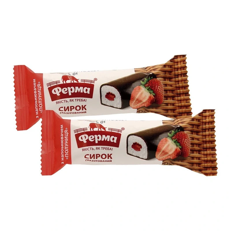 Ferma – Barre au fromage frais fraise, enrobée cacao – 36 g