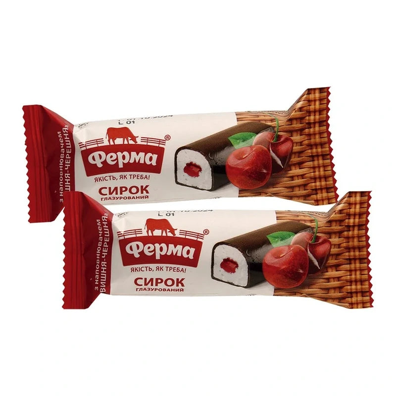 Ferma – Barre au fromage frais cerise, enrobée cacao – 36 g